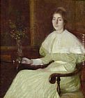 Seated Canvas Paintings - Portrait of Adeline Pond Adams Seated in an Interior